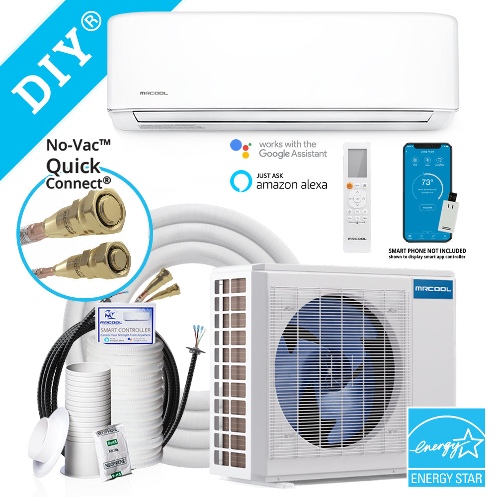 DIY MRCOOL 4th Gen 12K BTU Ductless Mini-Split Heat Pump Complete System 115V/60Hz with 25ft DIYPro Cable and Enhanced WiFi