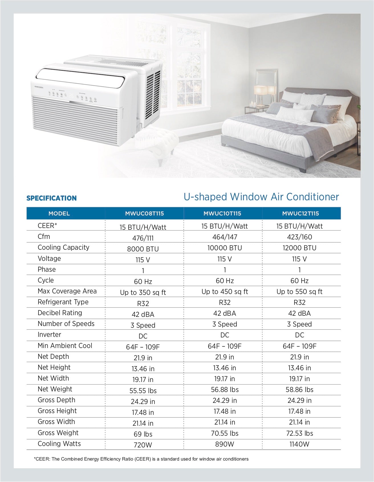 U-Shaped Window Air Conditioner - 8000BTU - Skyway Minisplit Sales